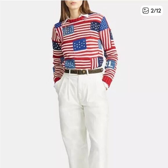Polo Ralph Lauren | rare patchwork flag sweater new without tags - Picture 2 of 6